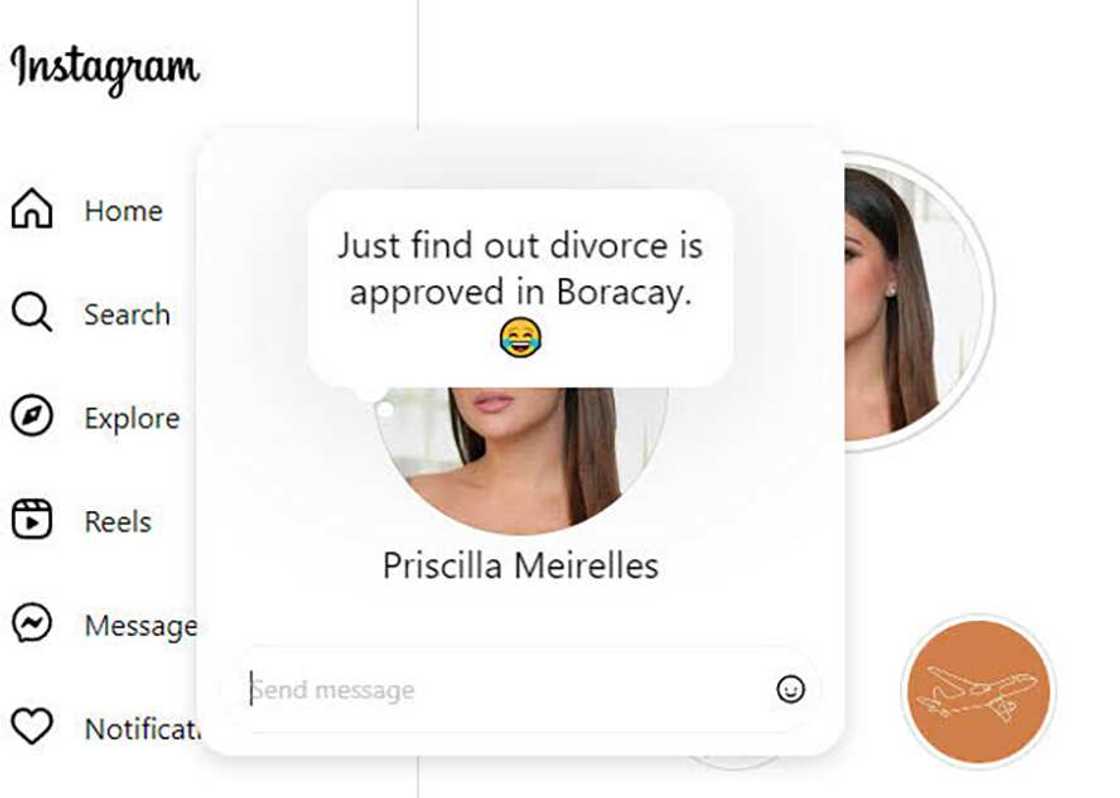 Priscilla Meirelles, nag-post ng makahulugan text ukol sa divorce sa IG speech bubble Priscilla Meirelles, nag-post ng makahulugan text ukol sa divorce sa IG speech bubble