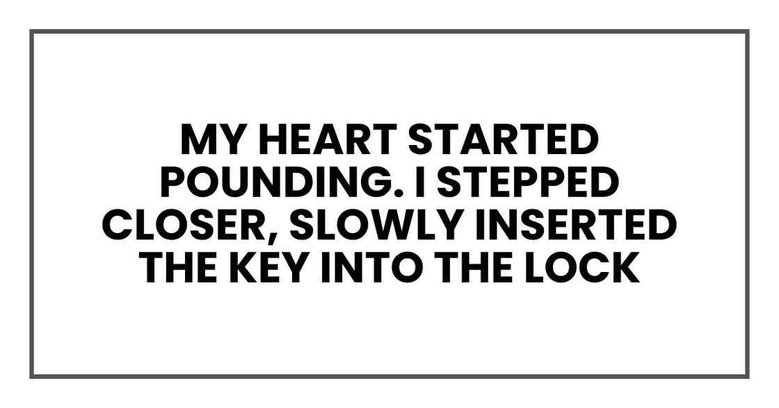 My heart started pounding. I stepped closer, slowly inserted the key into the lock