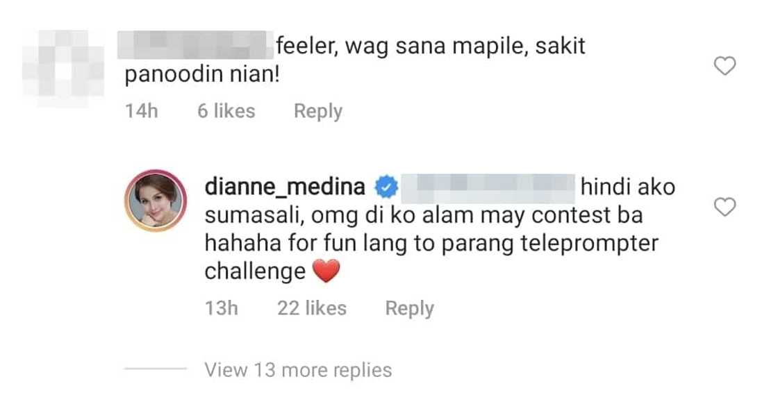 Dianne Medina, rumesbak sa basher na nagsabing "feeler" siya sa '#24OrasChallenge'