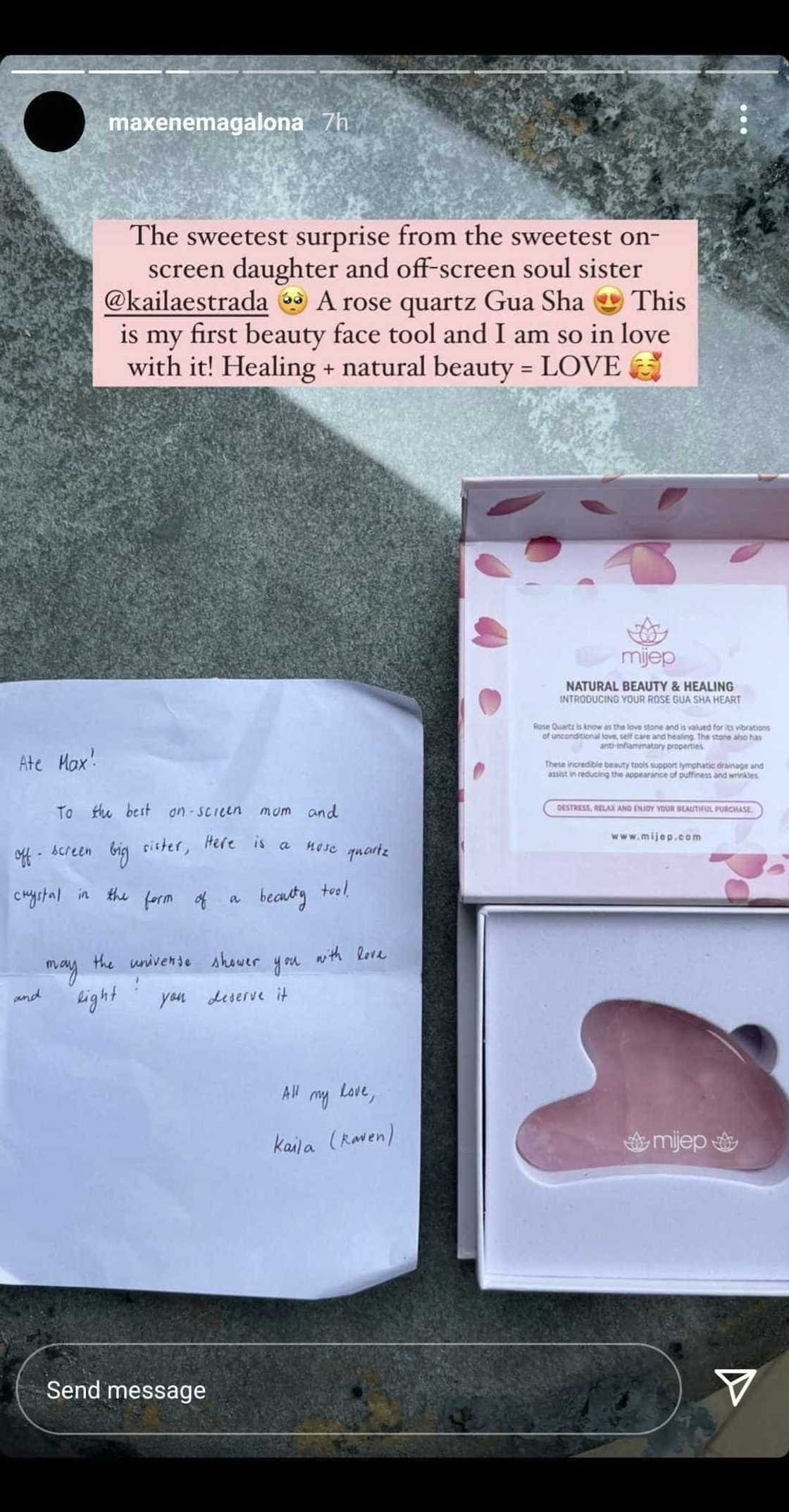 Maxene Magalona, nakatanggap ng surprise gift mula kay Kaila Estrada Maxene Magalona, nakatanggap ng surprise gift mula kay Kaila Estrada