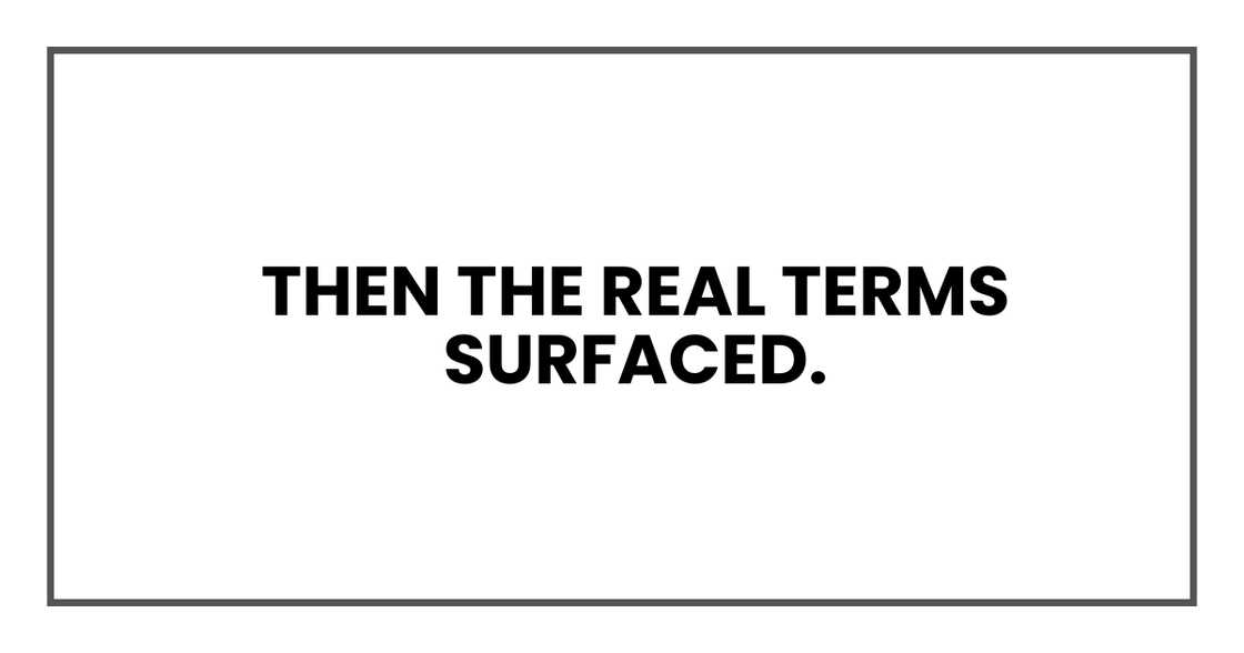 The offer turned dark.