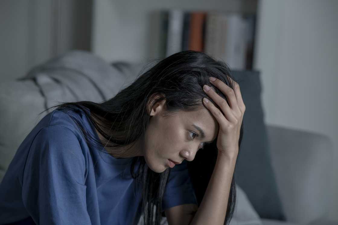 A depressed lady A depressed lady