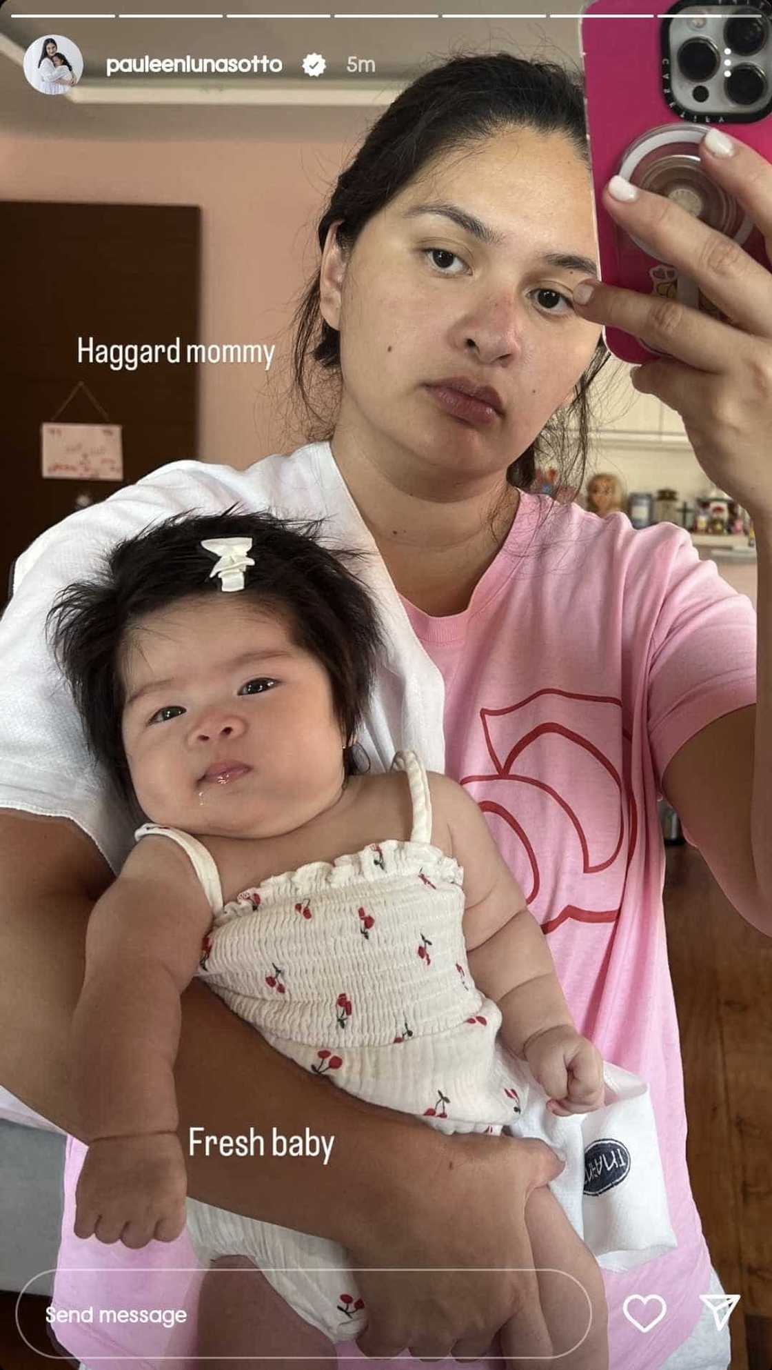 Pauleen Luna posts "haggard mommy, fresh baby" selfie with Baby Mochi Pauleen Luna posts "haggard mommy, fresh baby" selfie with Baby Mochi