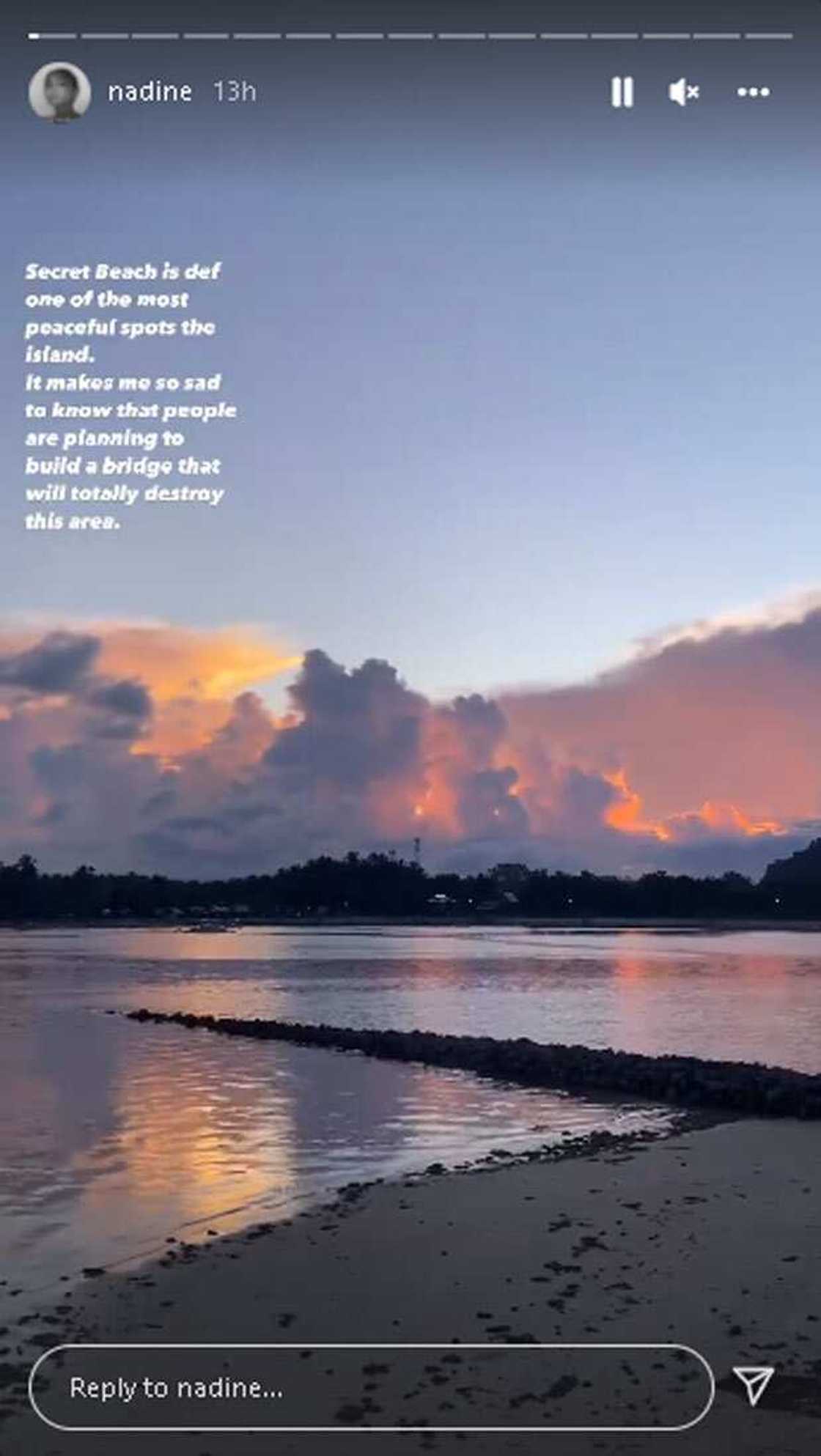 Nadine Lustre, ibinahagi umano'y pagtutol ng taga-Siargao sa pina-fast track na ipapatayong P144-Milyong tulay Nadine Lustre, ibinahagi umano'y pagtutol ng taga-Siargao sa pina-fast track na ipapatayong P144-Milyong tulay