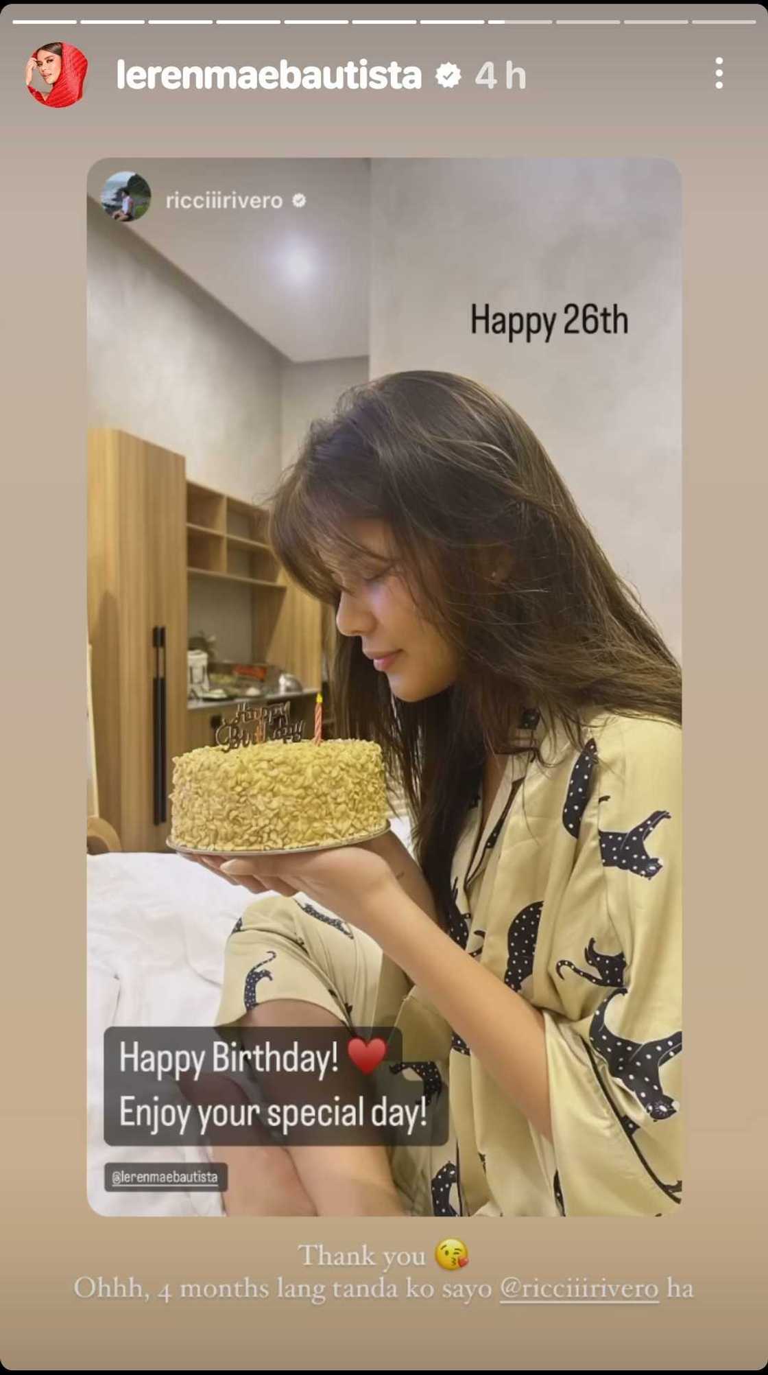 Ricci Rivero posts short but sweet birthday greeting for Leren Mae Bautista Ricci Rivero posts short but sweet birthday greeting for Leren Mae Bautista