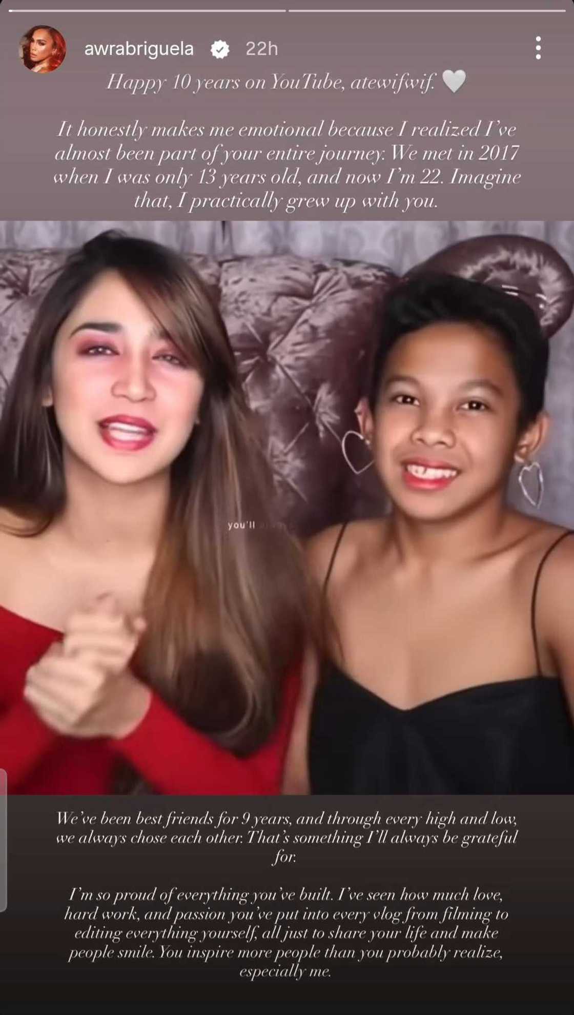 Awra Briguela, nagbigay-pugay kay Riva Quenery sa ika-10 taon nito sa YouTube