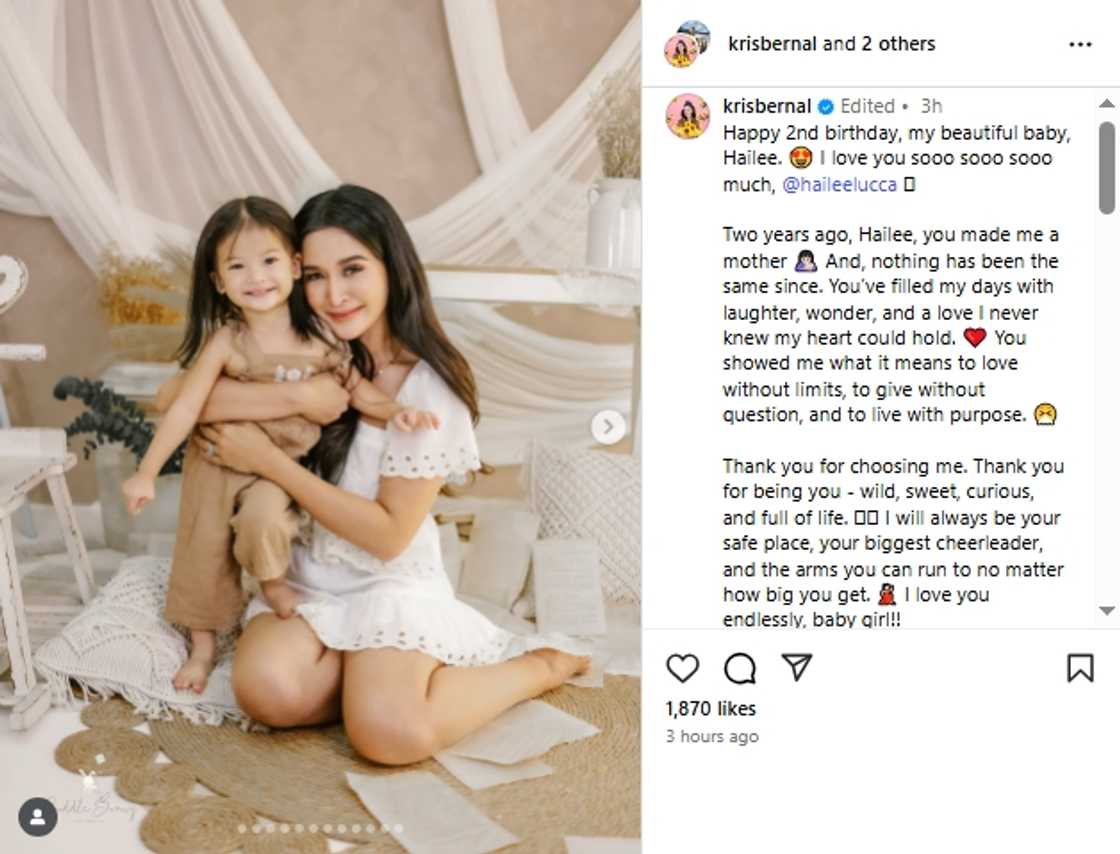 Kris Bernal writes a love-filled birthday note for Hailee: "You made me a mother"