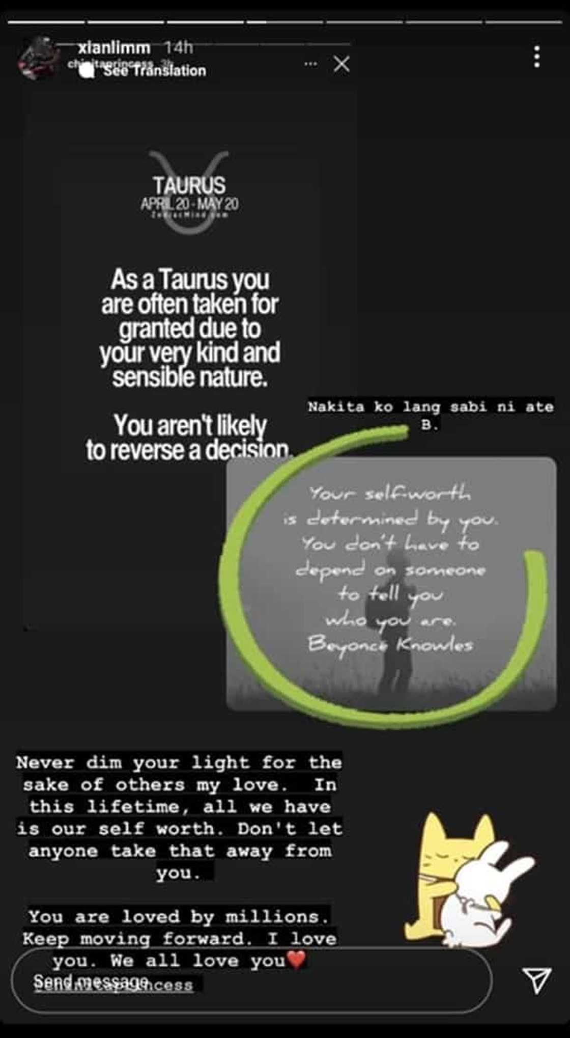 Kim Chiu shares cryptic post about being "taken for granted"; Xian Lim reacts Kim Chiu shares cryptic post about being "taken for granted"; Xian Lim reacts