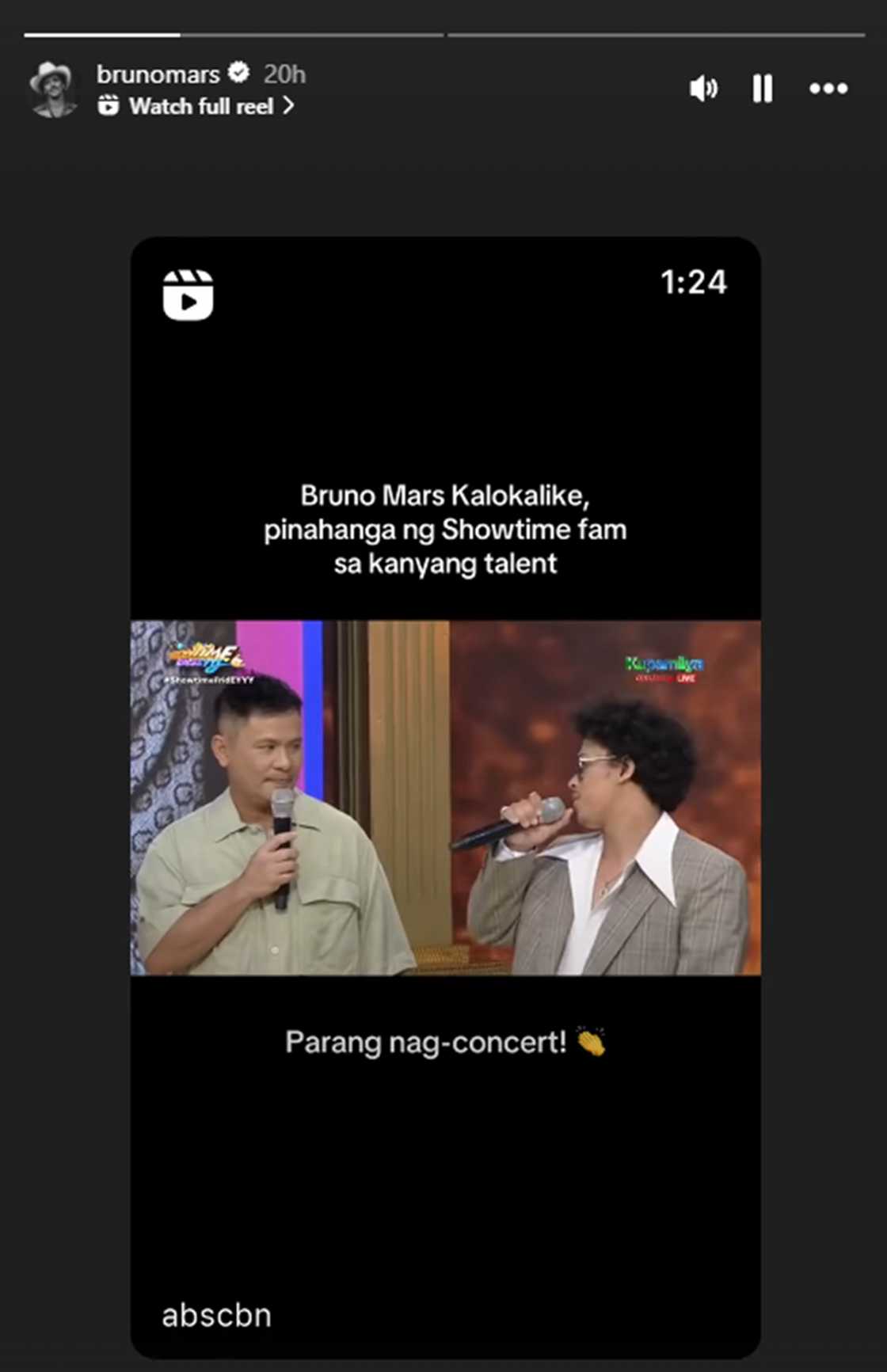 Bruno Mars/@brunomars on Instagram Bruno Mars/@brunomars on Instagram