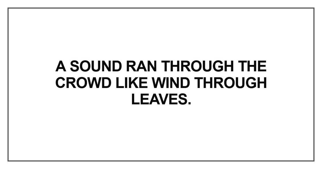 A sound ran through the crowd