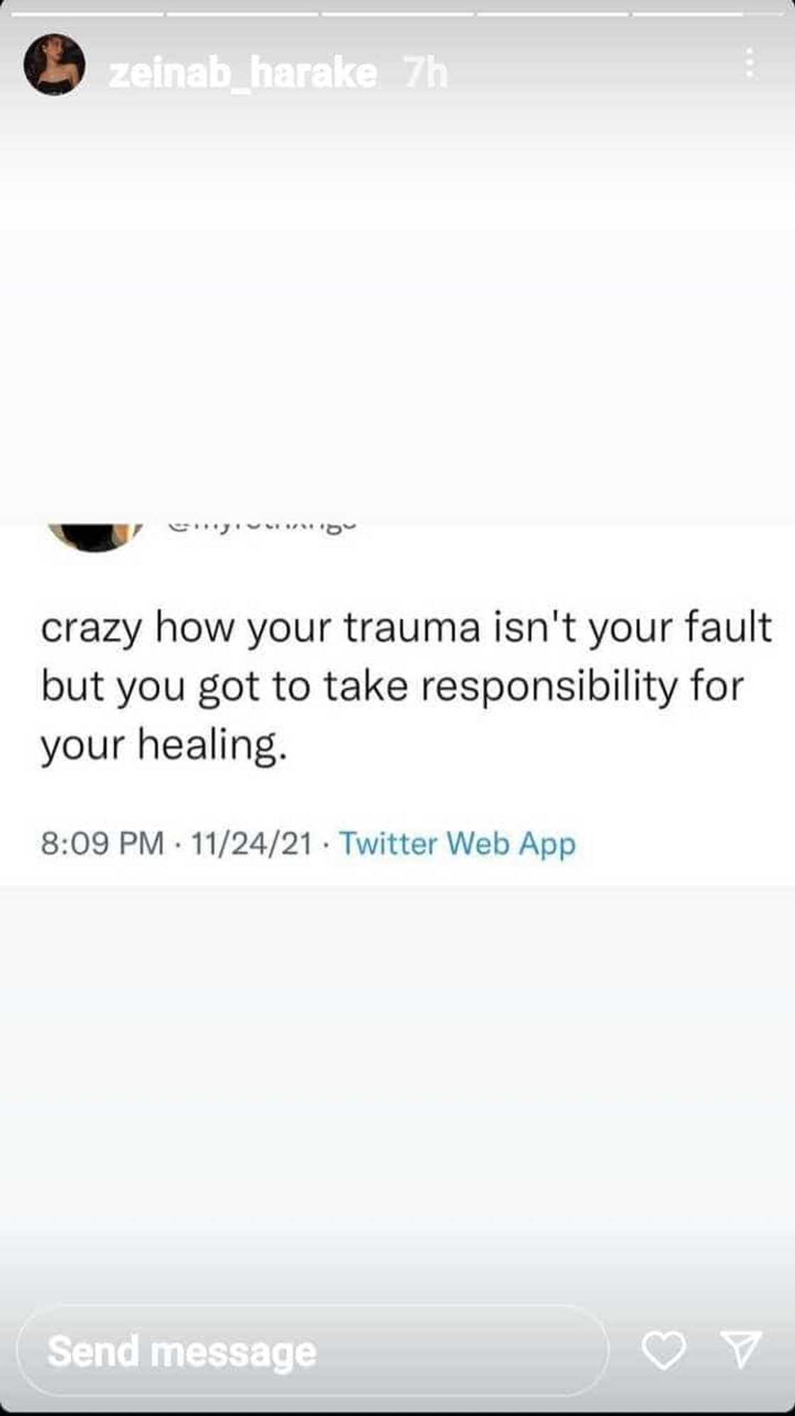 Zeinab Harake shares cryptic post about “trauma” and “healing” Zeinab Harake shares cryptic post about “trauma” and “healing”