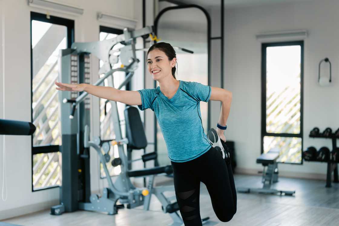 A lady in the gym A lady in the gym