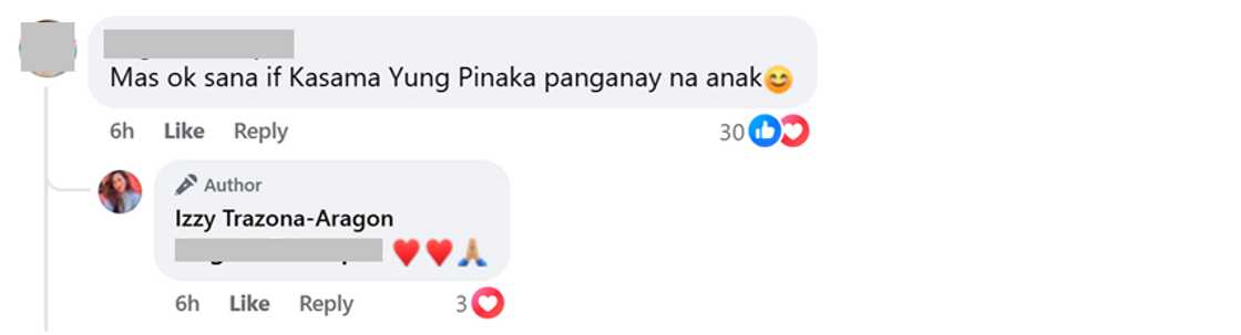 Izzy Trazona, nag-reply sa mga nakapansing wala si Sofia sa family trip nila abroad