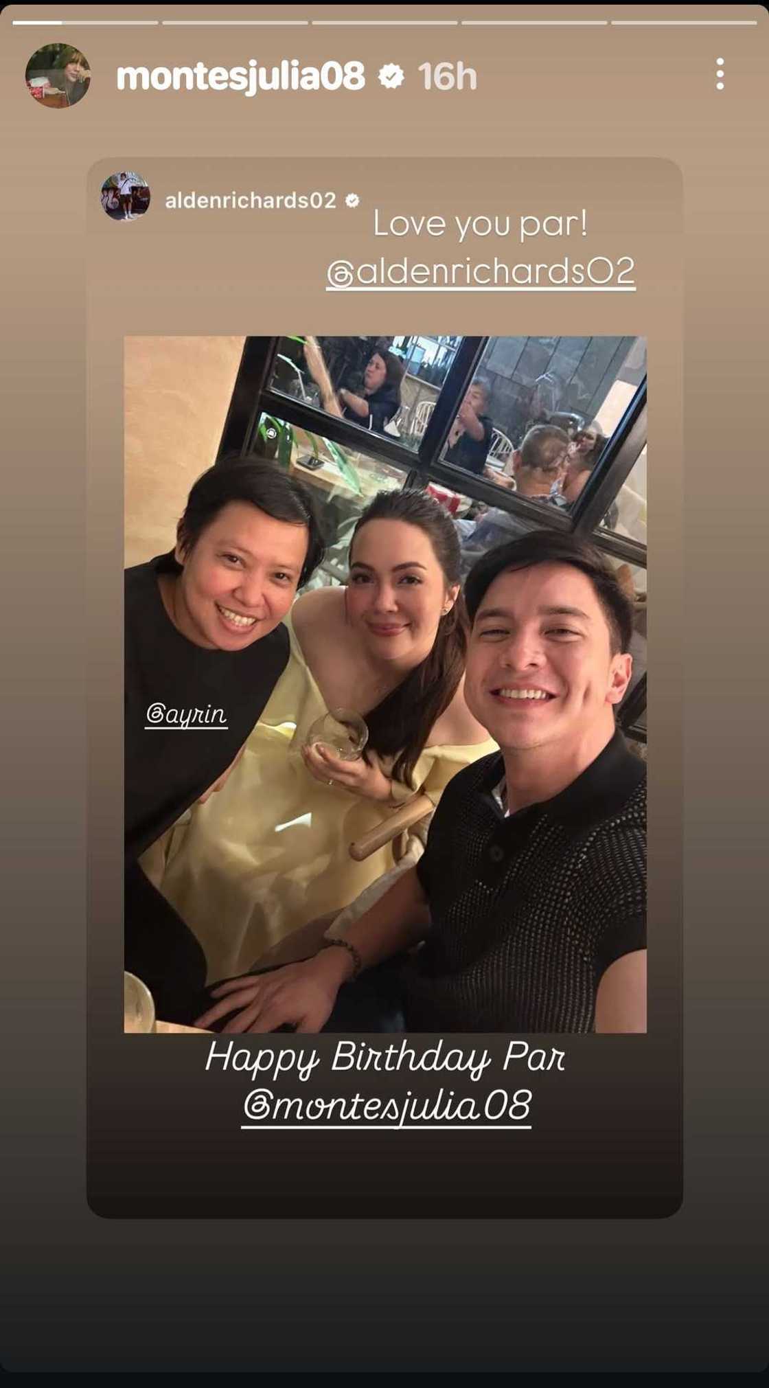 Alden Richards, may birthday greeting para kay Julia Montes; aktres, sweet na nag-reply