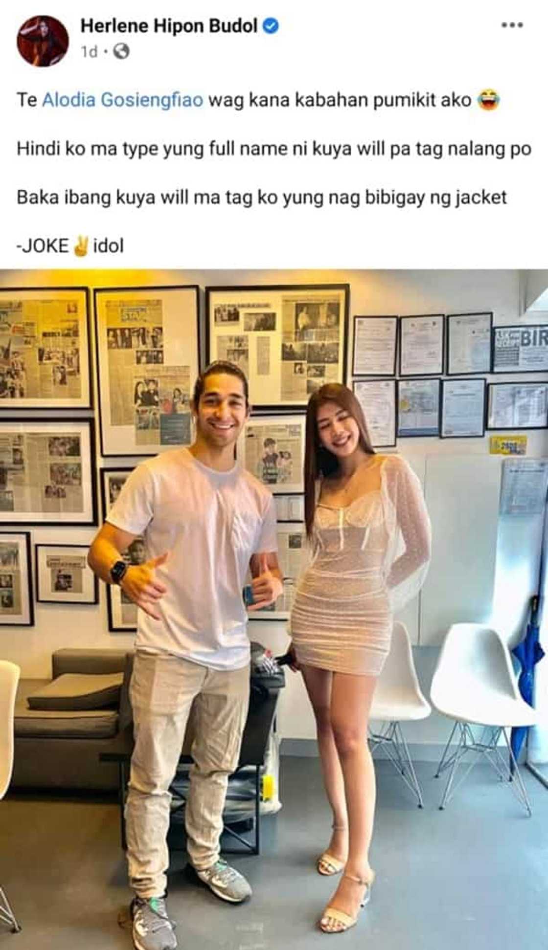 Hipon Girl, sinabihan si Alodia Gosiengfiao na wag kabahan dahil kay Wil Dasovich Hipon Girl, sinabihan si Alodia Gosiengfiao na wag kabahan dahil kay Wil Dasovich