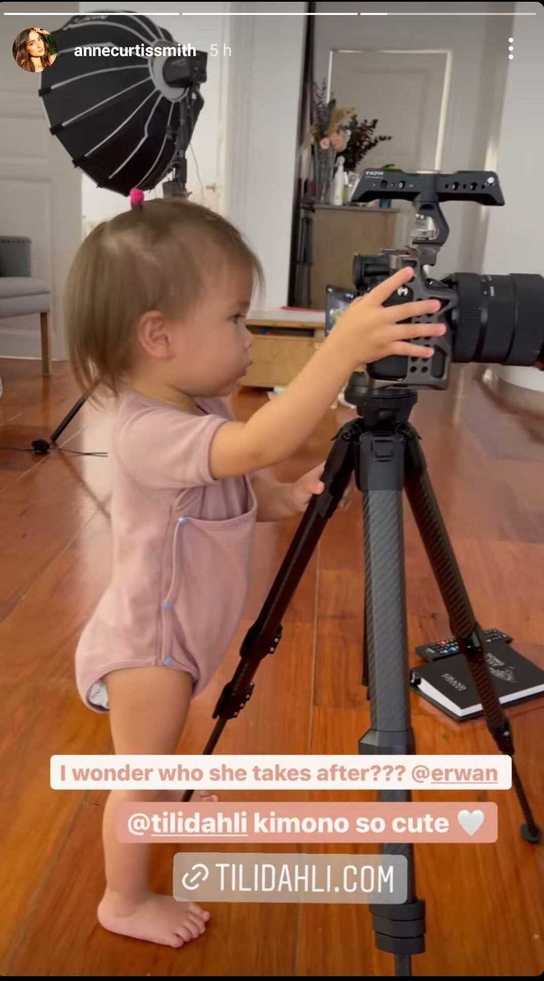 Anne Curtis posts adorable video of Dahlia showing interest in using camera