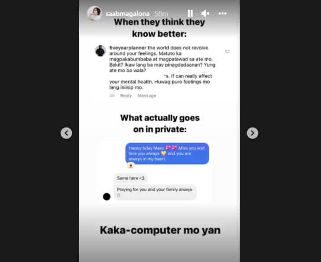 Saab shows private messages with Maxene; proves their relationship is doing well Saab shows private messages with Maxene; proves their relationship is doing well
