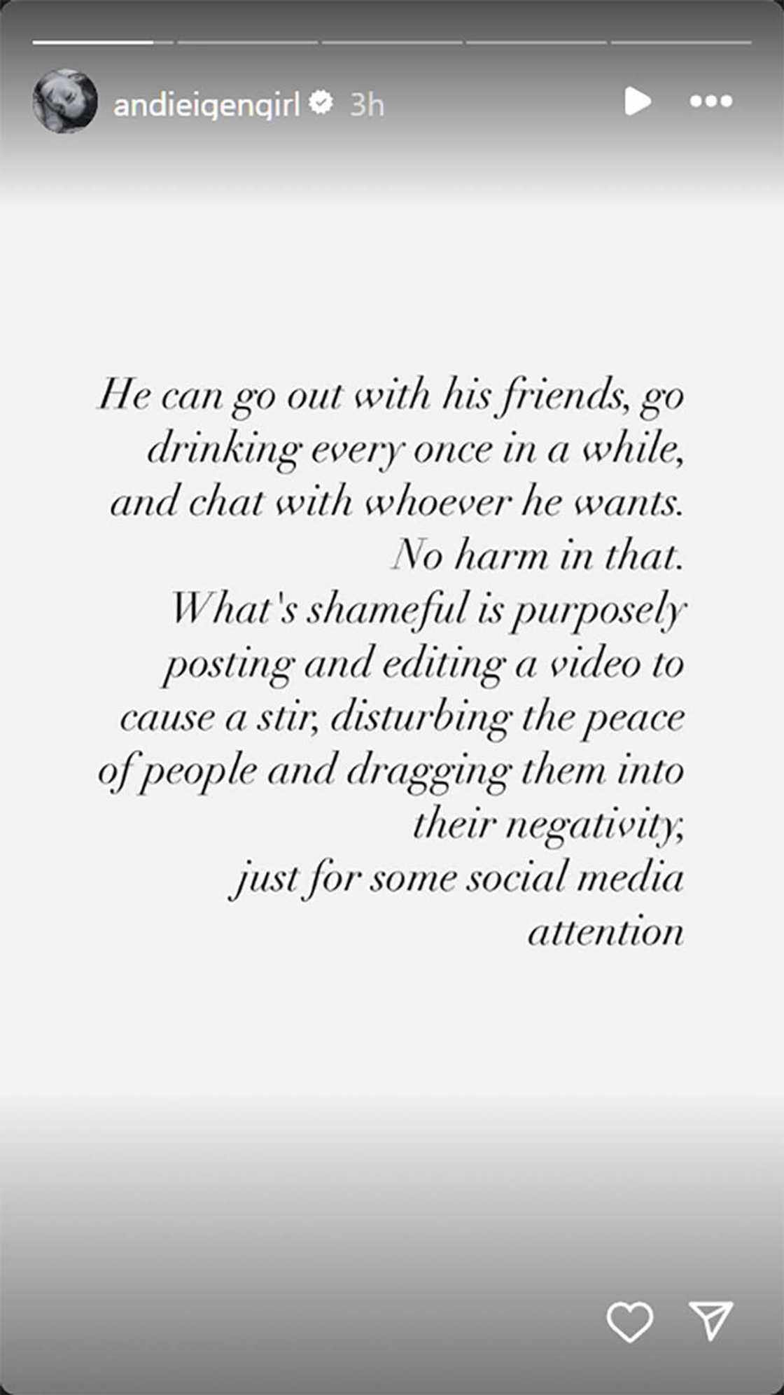 Andi Eigenmann, may maanghang na post: “What's shameful is purposely posting and editing a video” Andi Eigenmann, may maanghang na post: “What's shameful is purposely posting and editing a video”