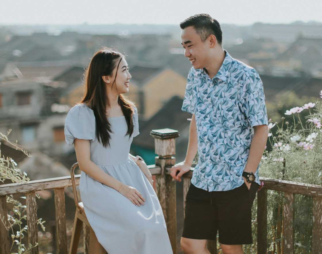 a couple talking a couple talking