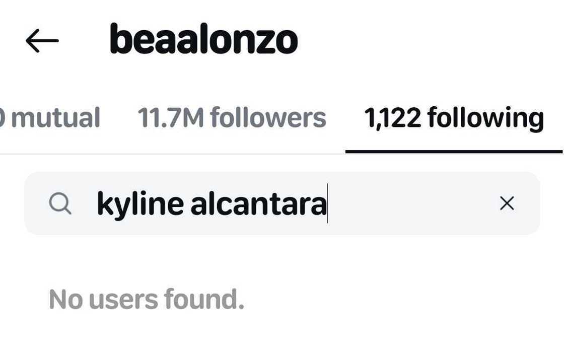 Netizens, napansing hindi naka-follow si Bea Alonzo kay Kyline Alcantara