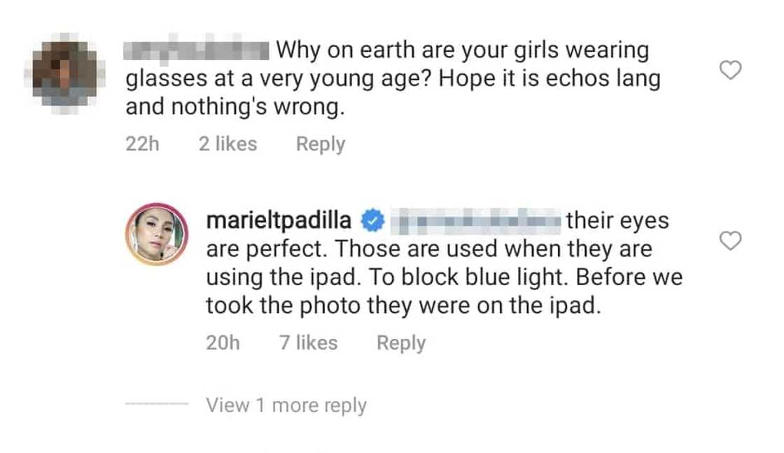 Mariel Padilla clarifies her kids' eyewear after netizen points it out online Mariel Padilla clarifies her kids' eyewear after netizen points it out online