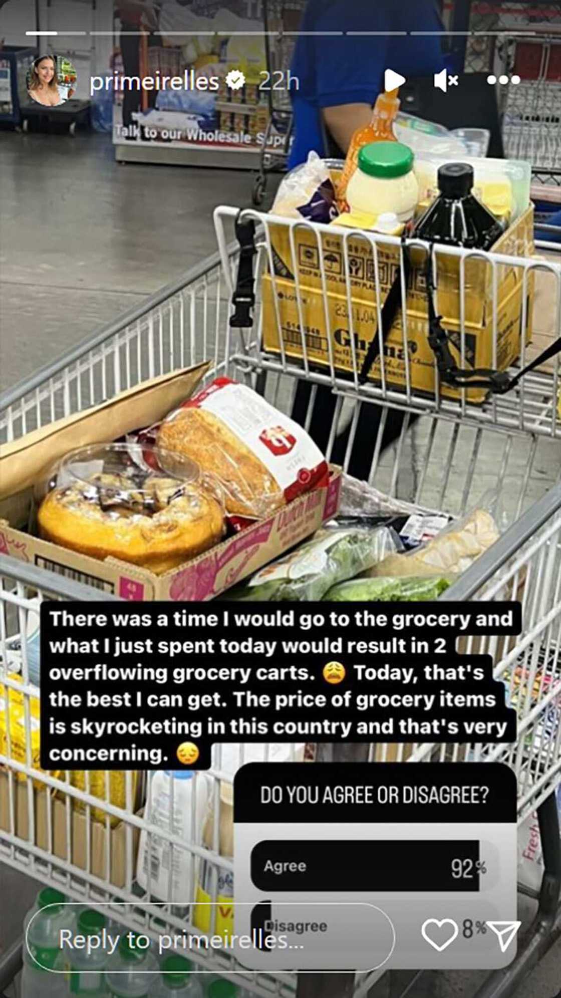 Priscilla Meirelles, nawindang sa presyo ng bilihin: “Price of grocery items is skyrocketing in this country”