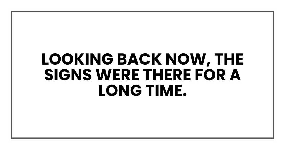 Looking back now, the signs were there for a long time.