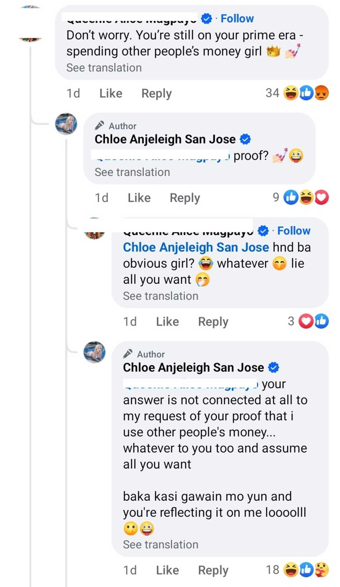 Chloe San Jose, niresbakan ng bongga ang basher at ipinakita mga resibo ng income; basher natameme