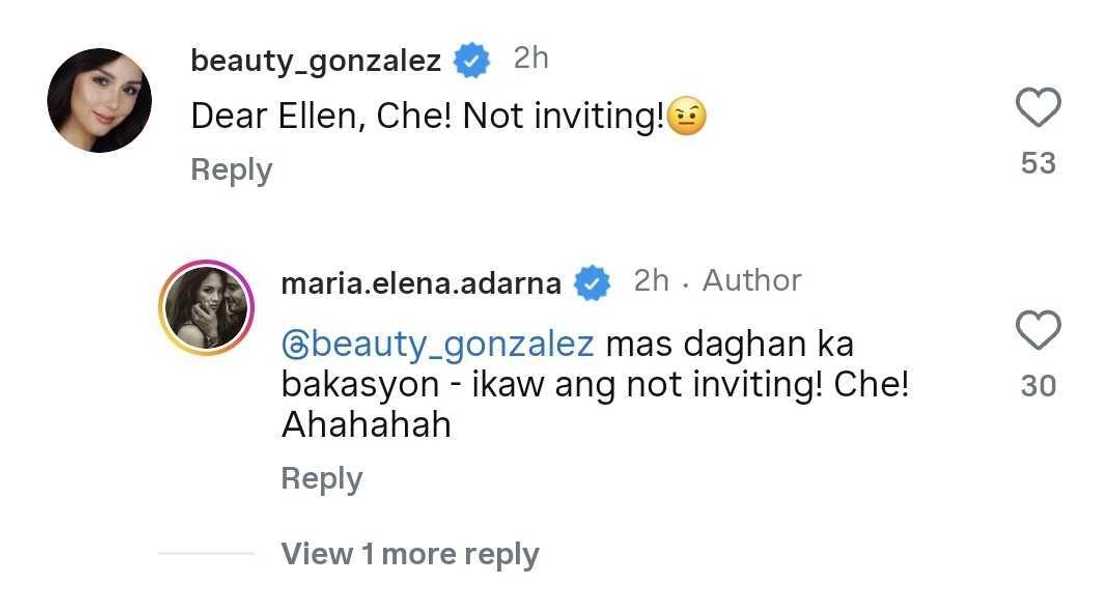 Palitan nina Beauty Gonzalez at Ellen Adarna sa post ng huli, viral: "Dear Ellen, Che!" Palitan nina Beauty Gonzalez at Ellen Adarna sa post ng huli, viral: "Dear Ellen, Che!"