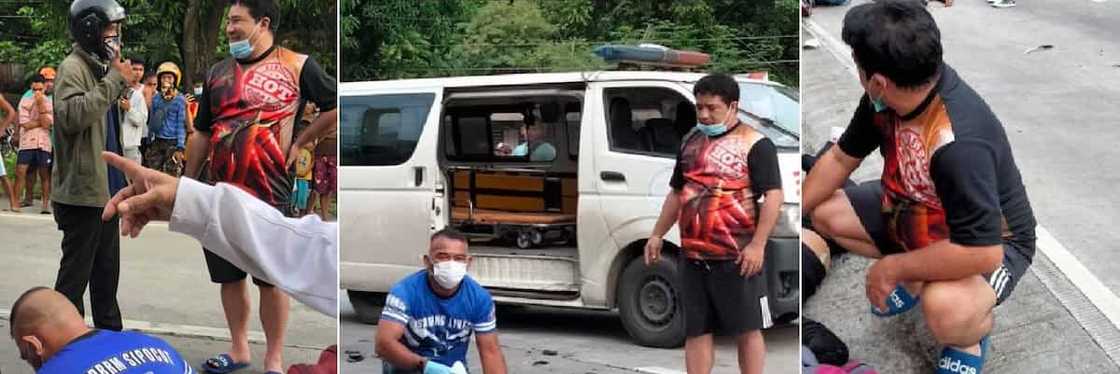 Anjo Yllana, tumulong sa mga biktima ng isang motorcycle-truck collision Anjo Yllana, tumulong sa mga biktima ng isang motorcycle-truck collision