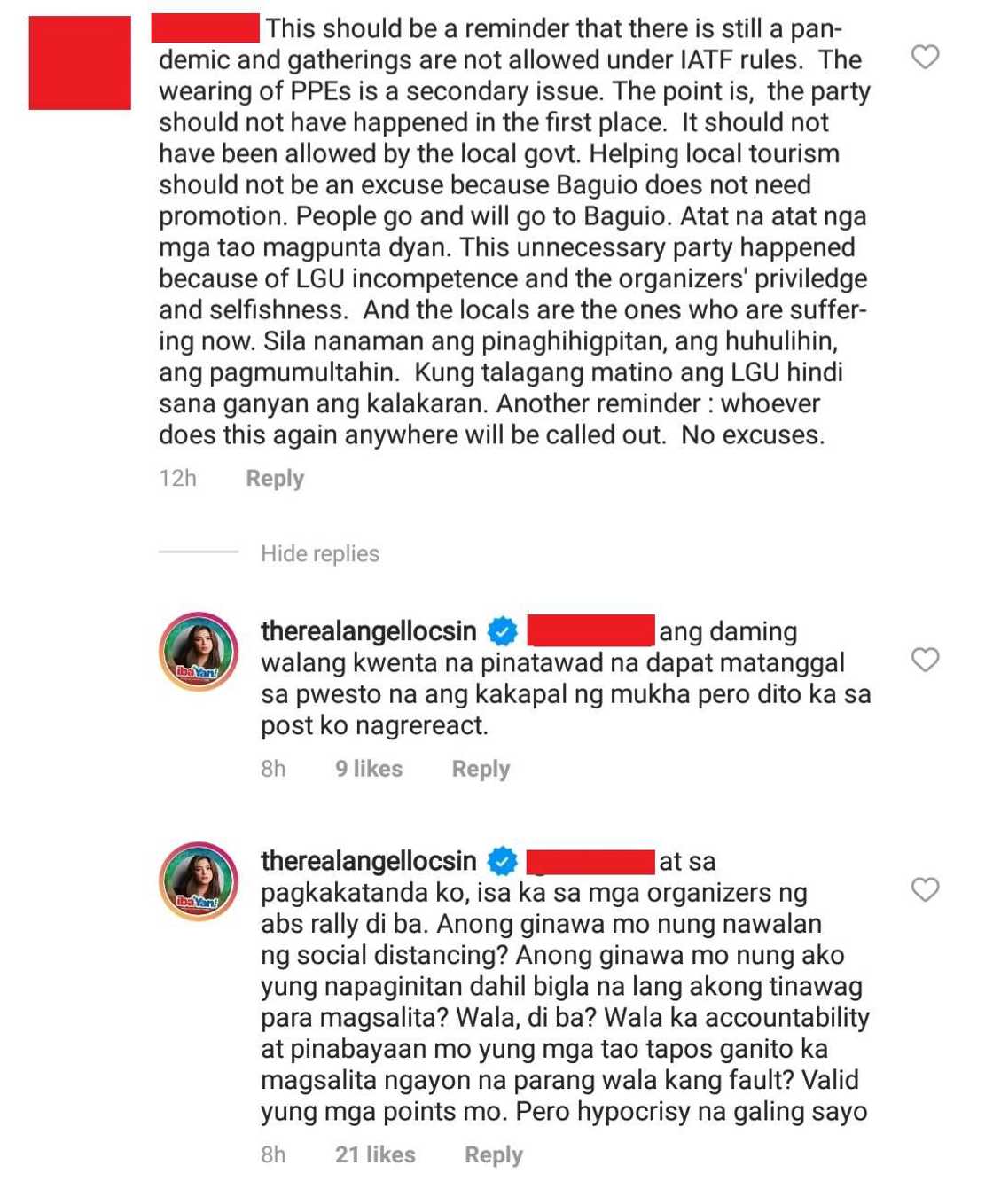 Angel Locsin calls out ABS-CBN rally organizer for criticizing Baguio mayor Angel Locsin calls out ABS-CBN rally organizer for criticizing Baguio mayor