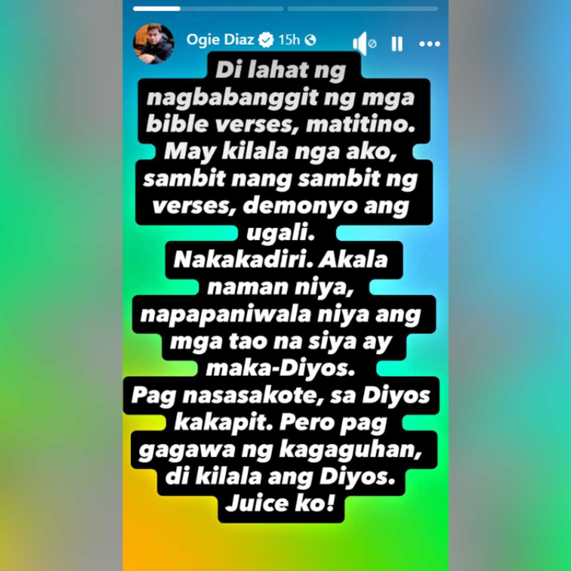 Ogie Diaz, may matinding patutsada sa nagpapanggap na maka-Diyos sa publiko Ogie Diaz, may matinding patutsada sa nagpapanggap na maka-Diyos sa publiko