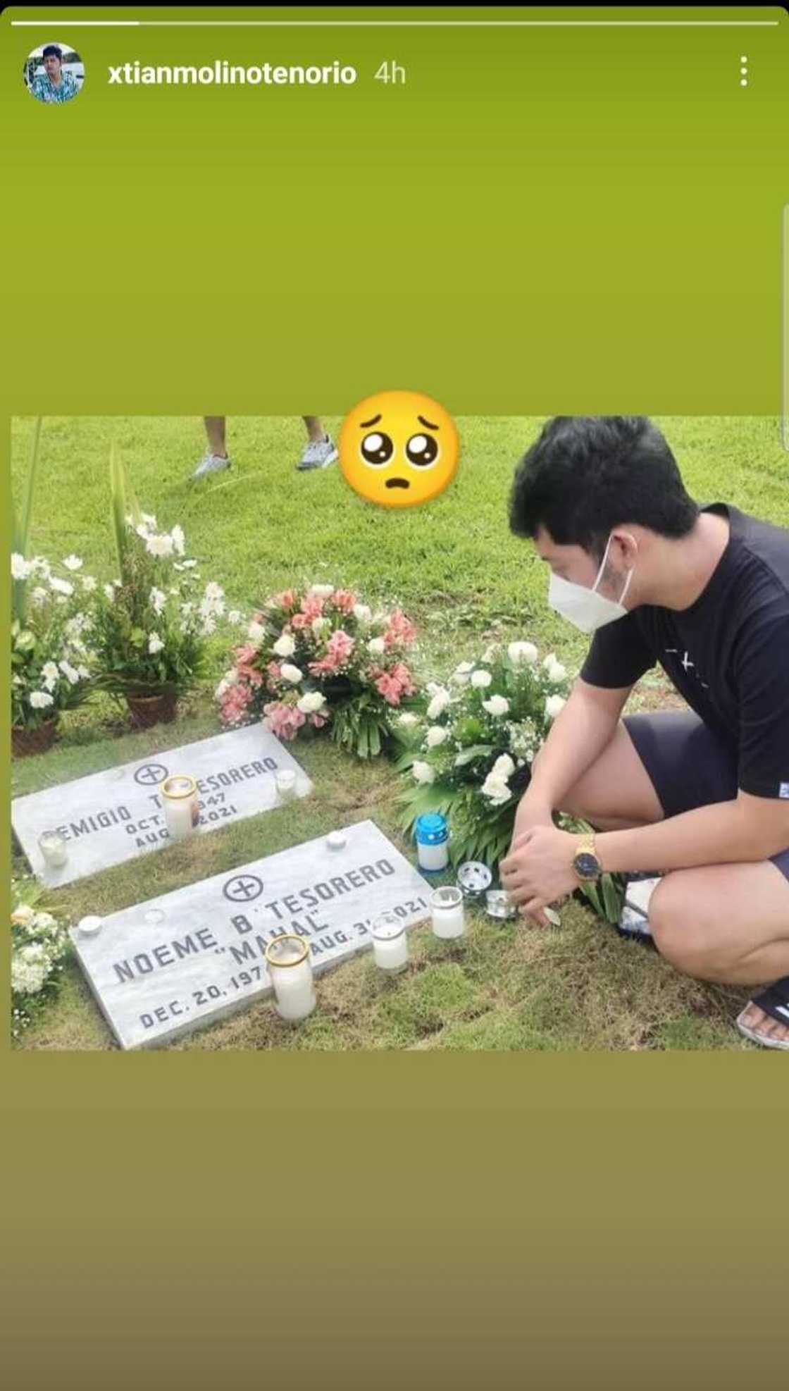 Mygz Molino at kanyang pamilya, dumalaw na sa puntod ni Mahal