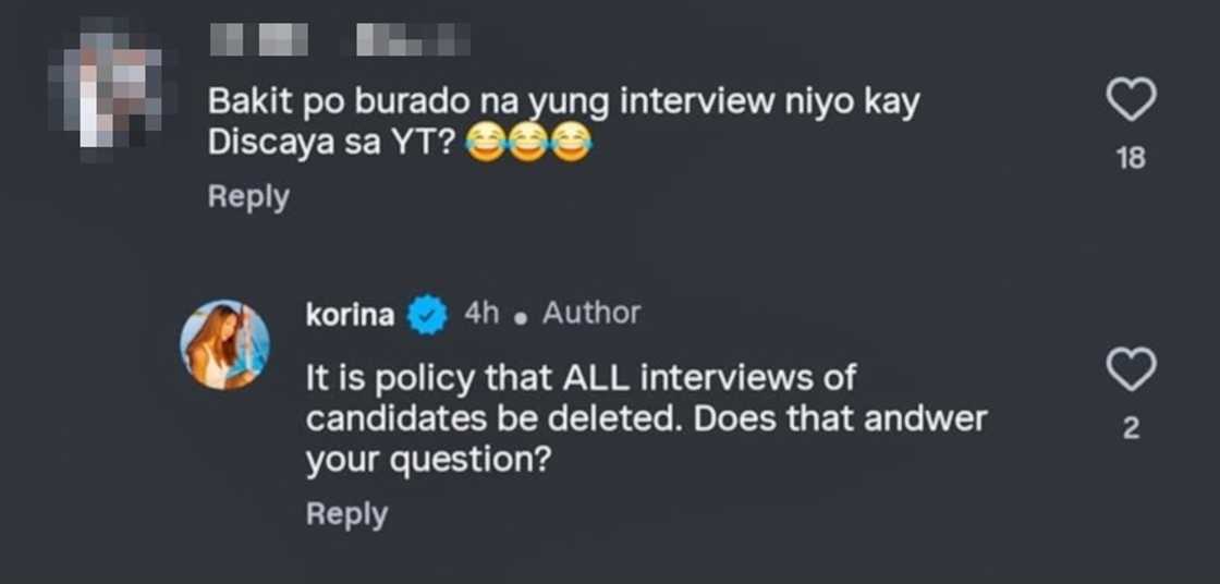 Netizen tinanong si Korina tungkol sa buradong panayam, broadcaster may matapang na sagot