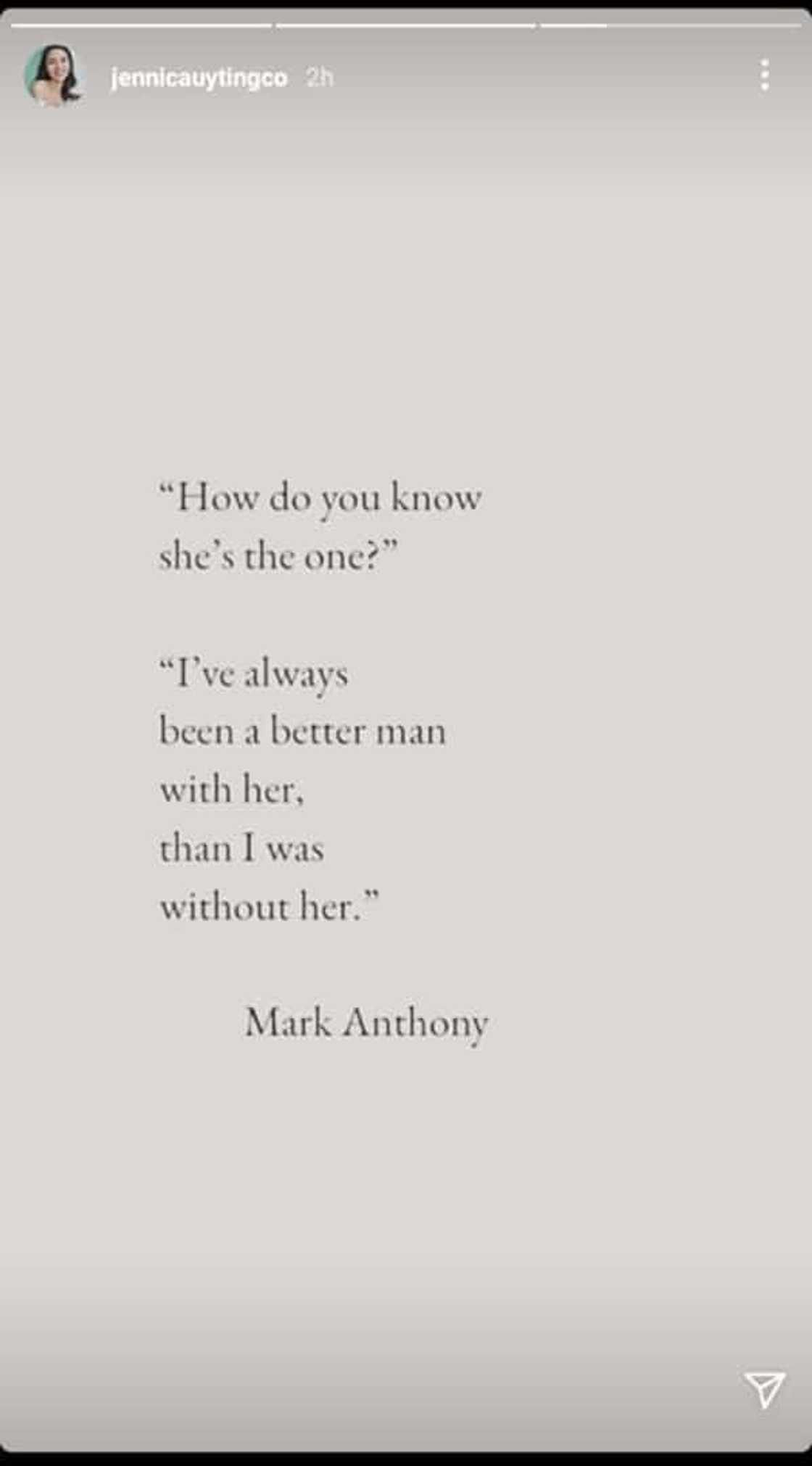 Jennica Garcia shares cryptic post about knowing if someone is "the one" Jennica Garcia shares cryptic post about knowing if someone is "the one"