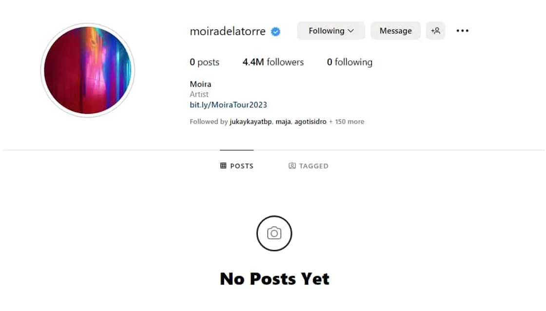 Moira dela Torre, wiped out ang lahat ng Instagram post Moira dela Torre, wiped out ang lahat ng Instagram post