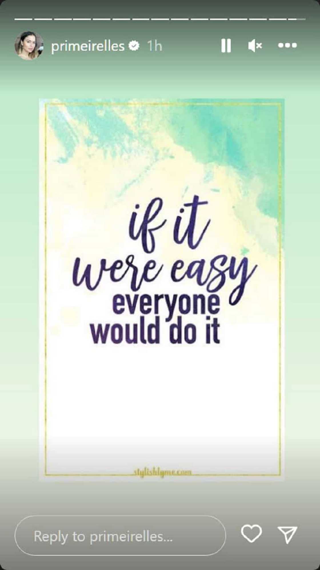 Priscilla Meirelles, nagpakawala ng isang cryptic post sa socmed: “If it were easy, everyone would do it” Priscilla Meirelles, nagpakawala ng isang cryptic post sa socmed: “If it were easy, everyone would do it”