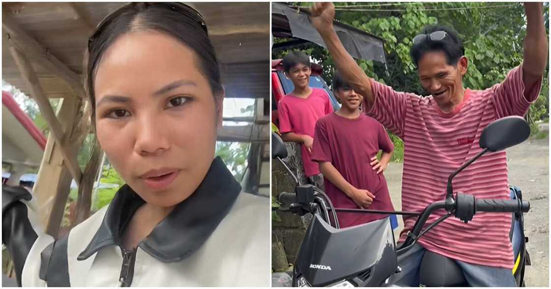 Lie Reposposa, binilhan ng bagong motorsiklo ang kanyang ama Lie Reposposa, binilhan ng bagong motorsiklo ang kanyang ama