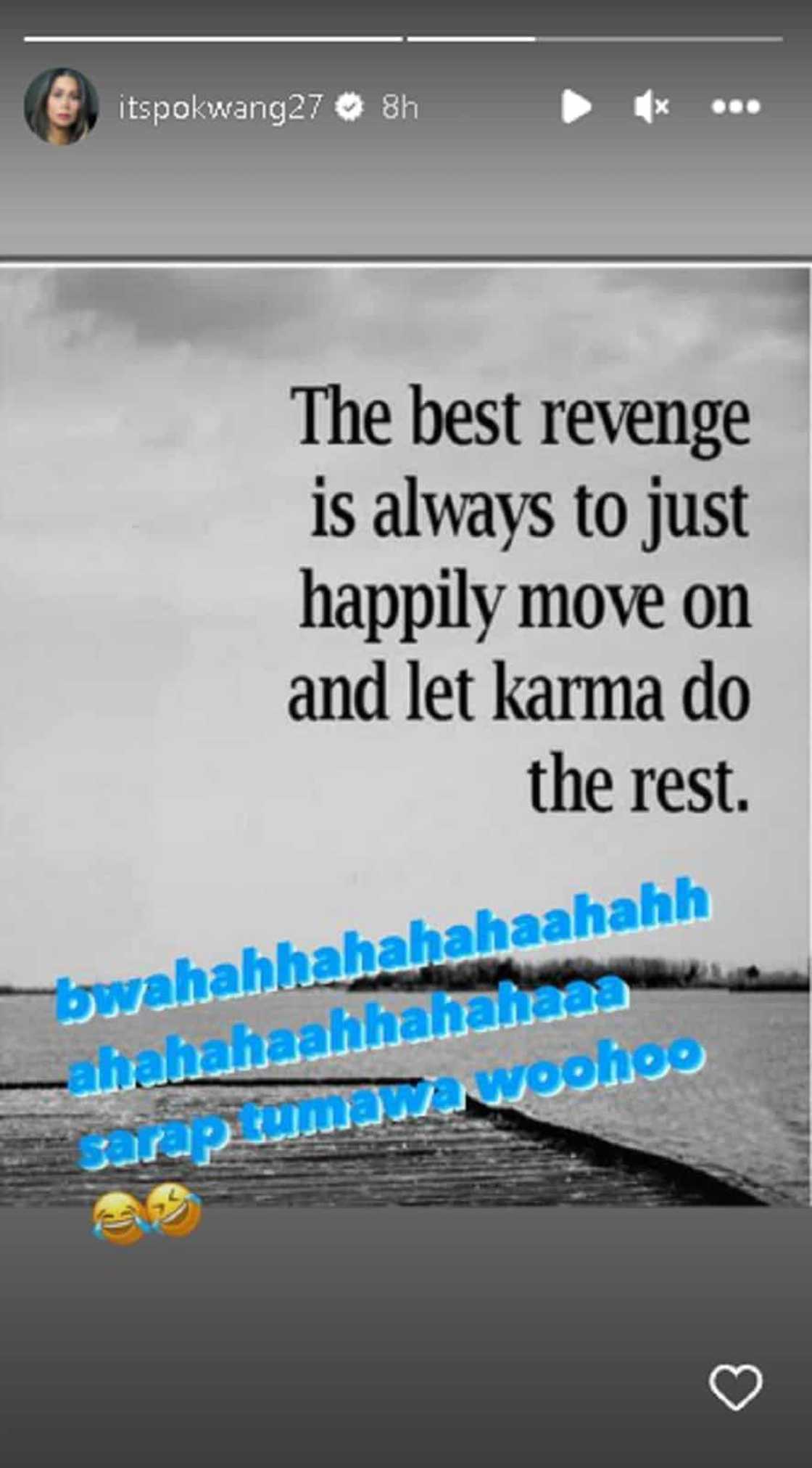 Pokwang, nagpost ng panibagong hugot sa socmed: “The best revenge… move on and let karma do the rest” Pokwang, nagpost ng panibagong hugot sa socmed: “The best revenge… move on and let karma do the rest”