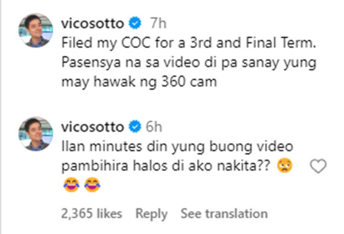 Vico Sotto/@vicosotto on Instagram Vico Sotto/@vicosotto on Instagram