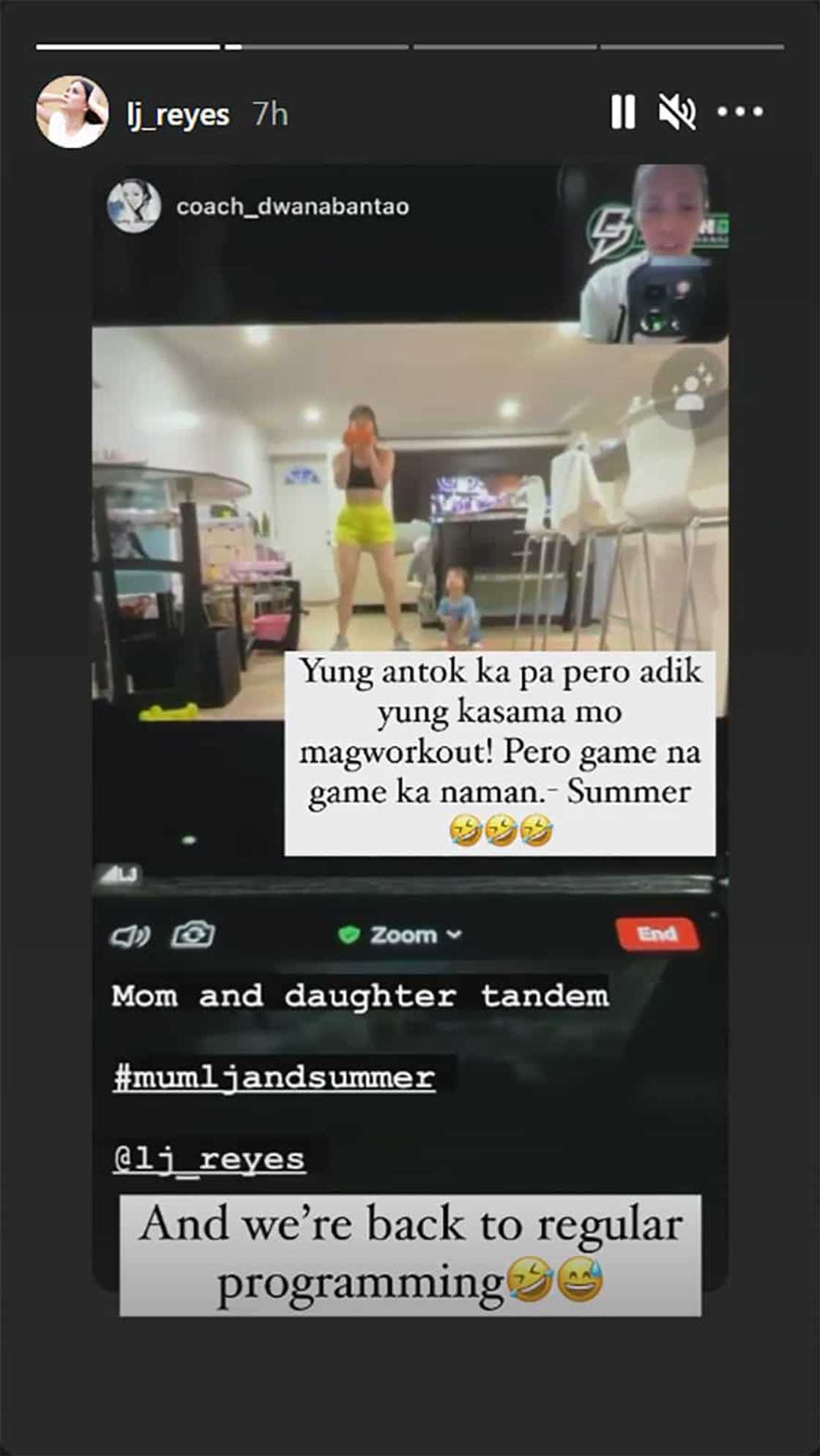 LJ Reyes, pursigido sa kanyang balik-alindog goals; sinamahan pa ng anak na si Summer sa intense workout