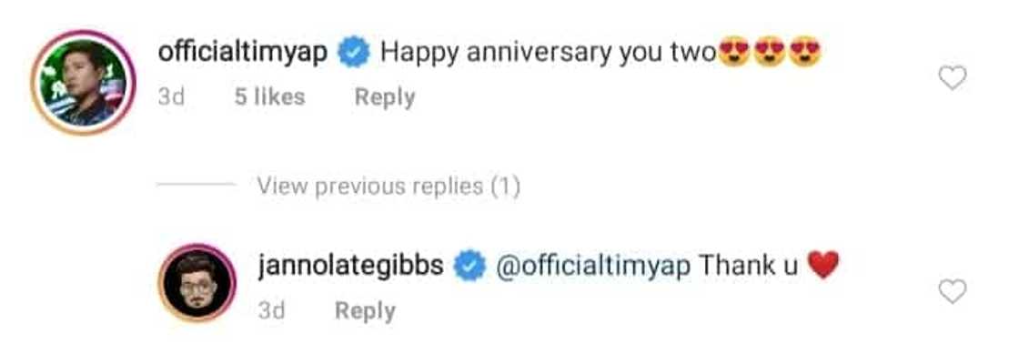 Gretchen Barretto, other celebrities greet Janno Gibbs and Bing Loyzaga on their anniversary Gretchen Barretto, other celebrities greet Janno Gibbs and Bing Loyzaga on their anniversary