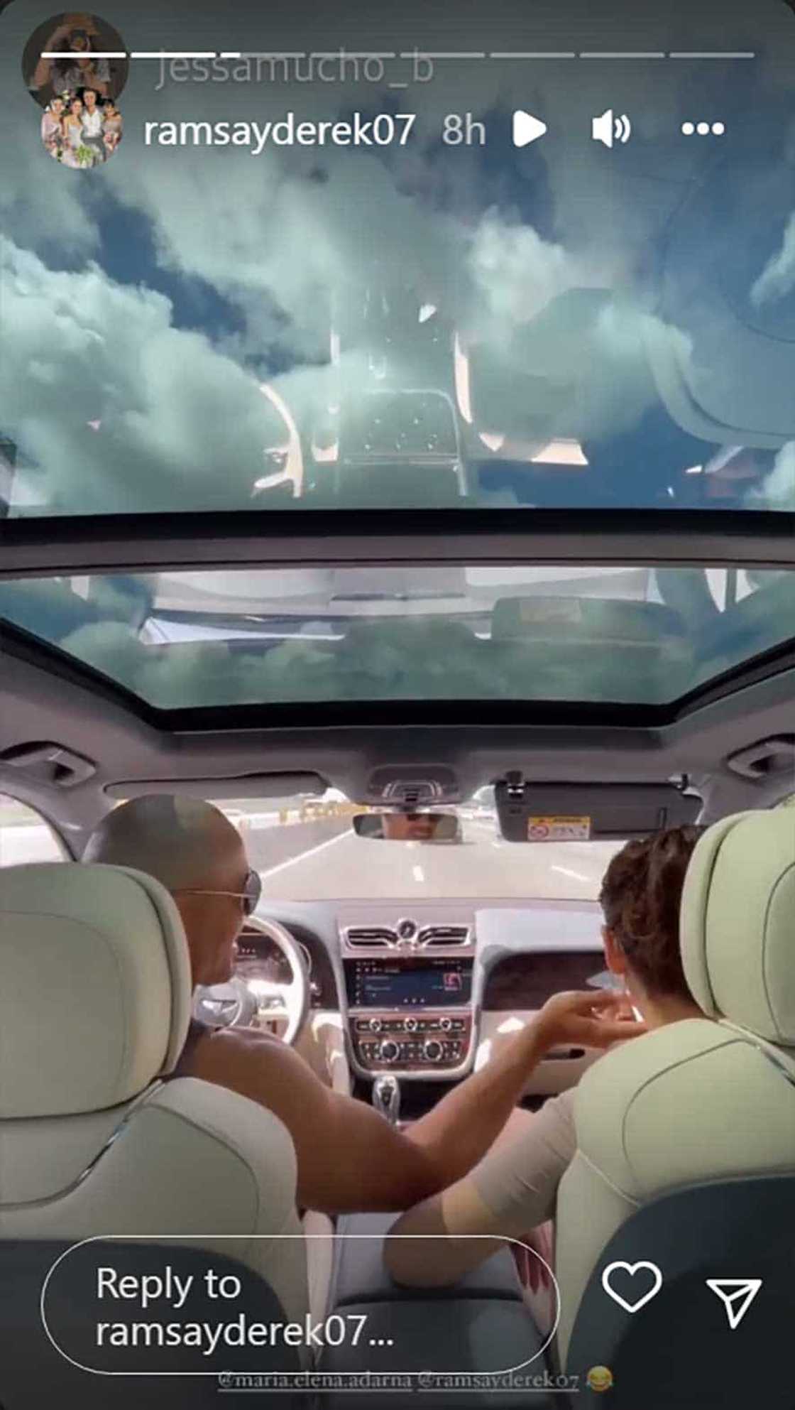 Derek Ramsay, ibinahagi ang video ng kanilang road trip ni Ellen Adarna sakay sa kanilang bagong Bentley SUV Derek Ramsay, ibinahagi ang video ng kanilang road trip ni Ellen Adarna sakay sa kanilang bagong Bentley SUV
