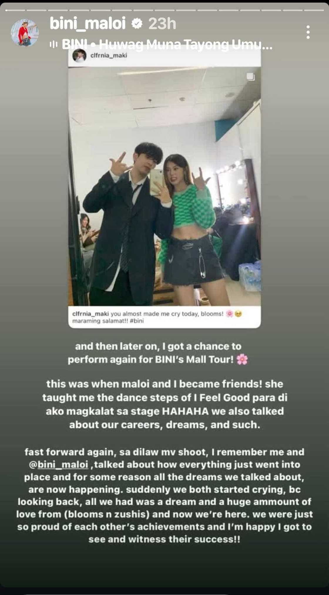 Maki, may nakakaantig na appreciation post para kay BINI Maloi Maki, may nakakaantig na appreciation post para kay BINI Maloi