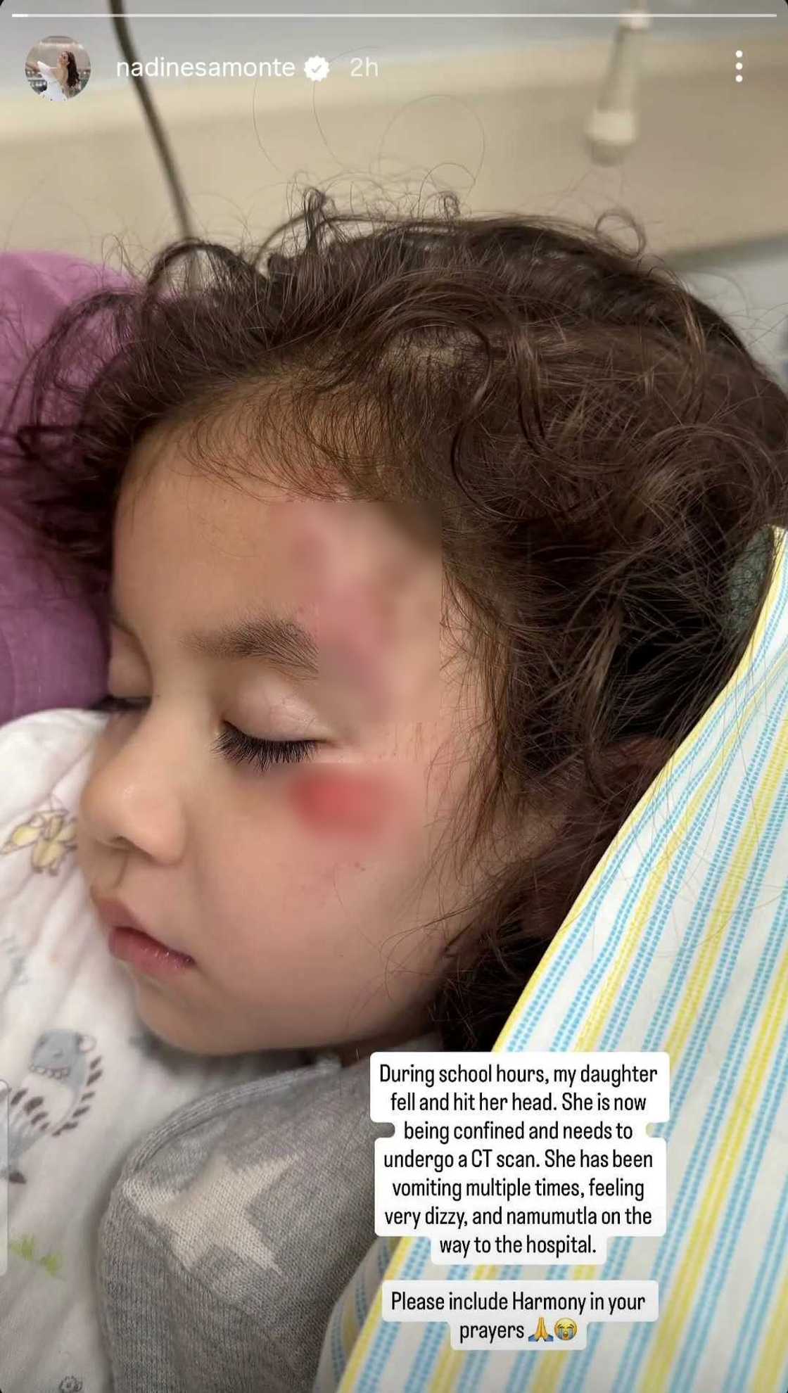 Nadine Samonte, humingi ng dasal matapos isugod ang anak na si Harmony sa ospital