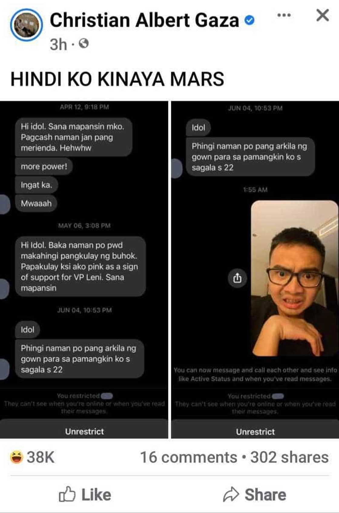 Xian Gaza, hindi raw kinaya ang mga PM ng netizen na ilang beses humingi ng pera sa kanya Xian Gaza, hindi raw kinaya ang mga PM ng netizen na ilang beses humingi ng pera sa kanya