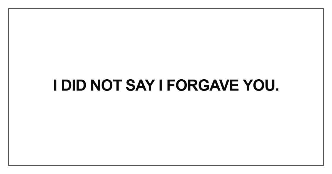 I did not say I forgave you