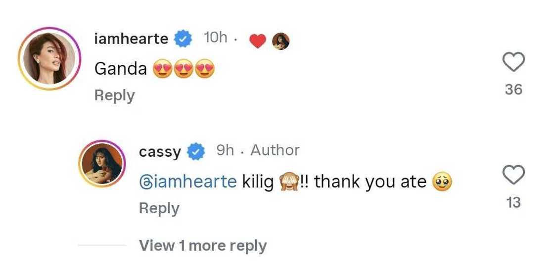 Cassy Legaspi, kinilig nang mapansin at mag-comment si Heart Evangelista sa post niya