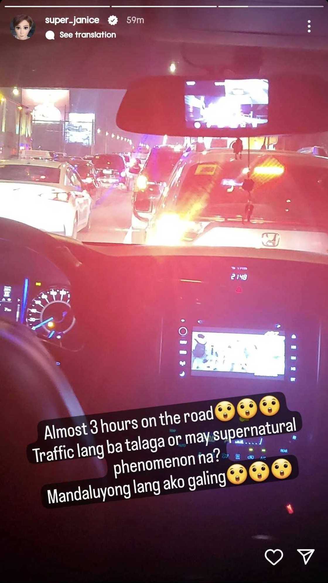 Janice de Belen laments heavy traffic in viral post: "May supernatural phenomenon na?" Janice de Belen laments heavy traffic in viral post: "May supernatural phenomenon na?"