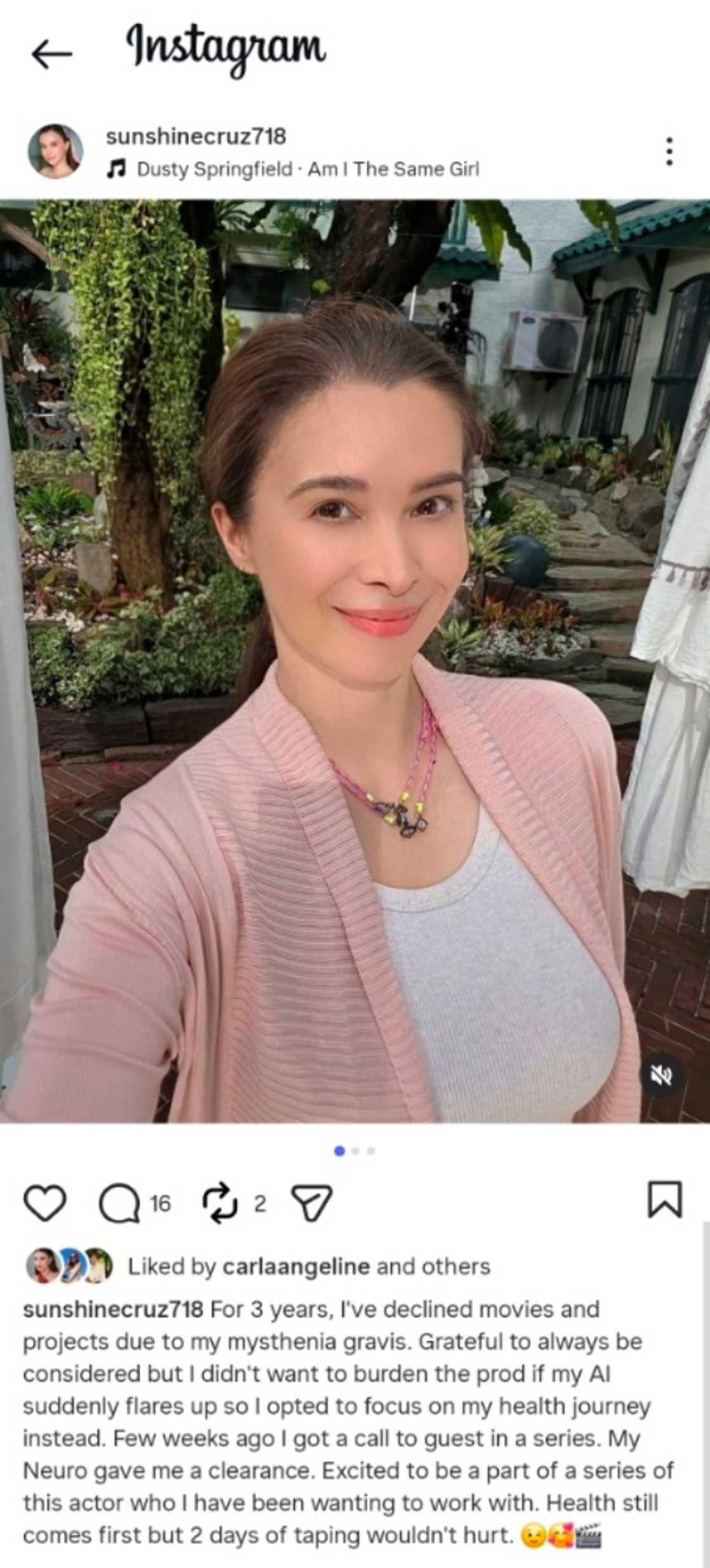 Sunshine Cruz, ibinunyag ang dahilan ng pagtanggi niya sa project for three years